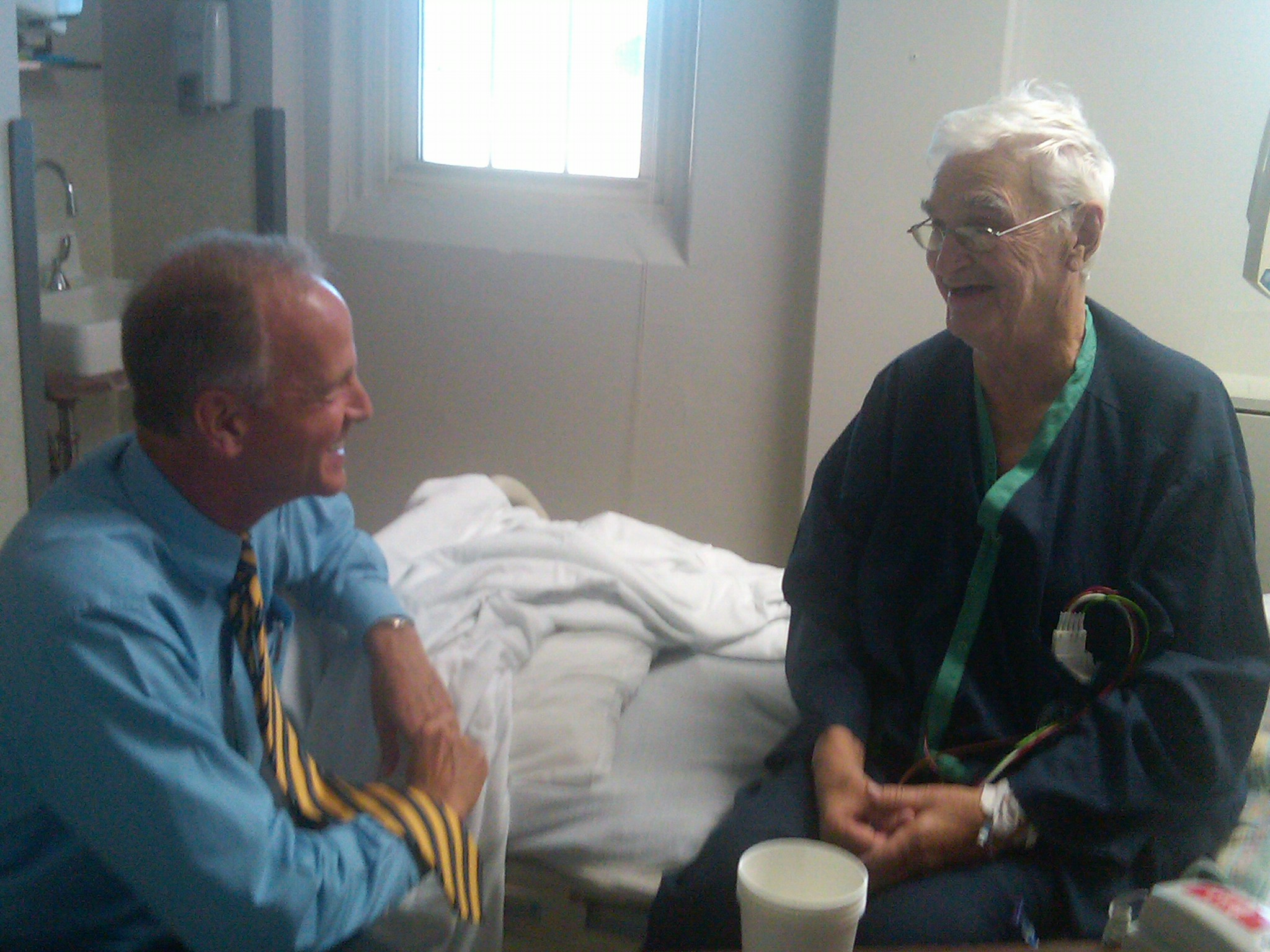 Visiting Veteran Ted Meno at the Robert J. Dole VA Medical Center