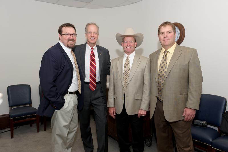 Coffee with Kansans - John Butler, Mark Knight, and Andrew Murphy with Senator Moran