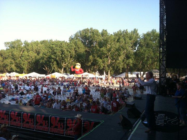 Addressing the Crowd at the 16th Annual Country Stampede